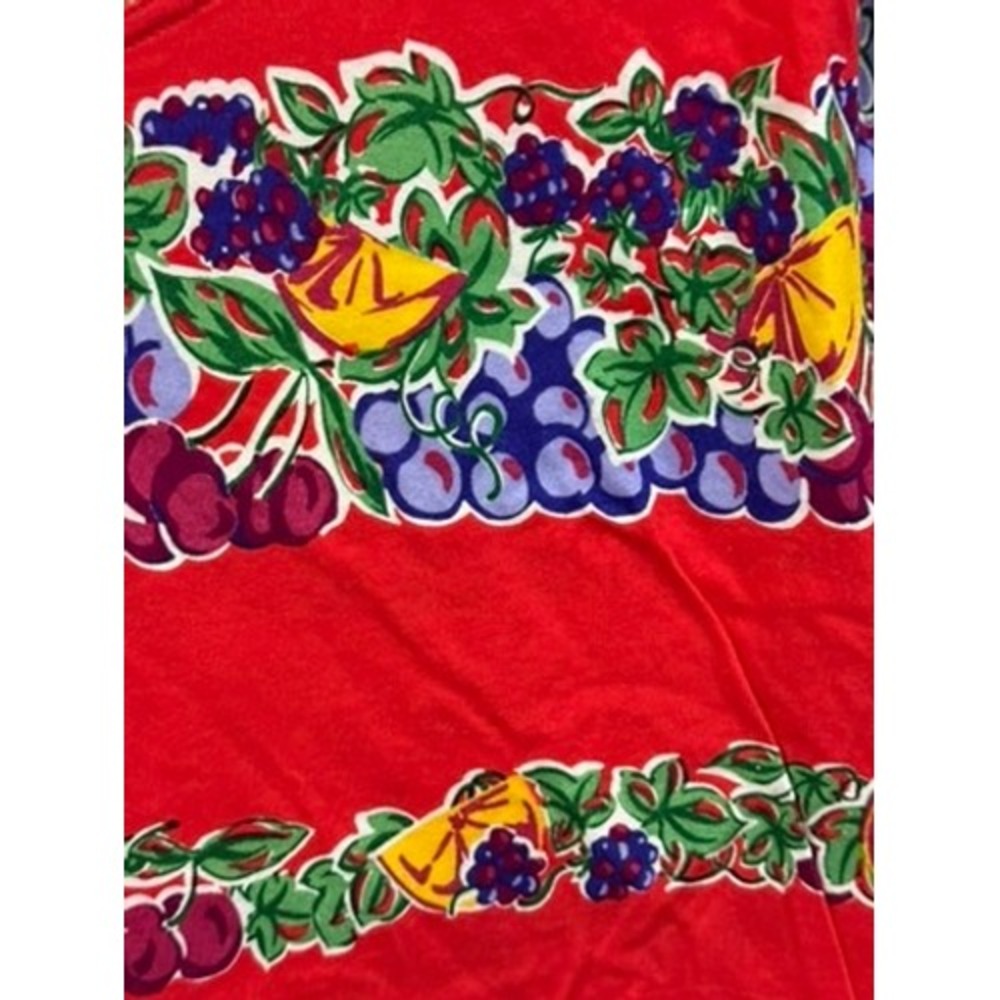 Westbound Vintage Red Fruit Print T-Shirt Womens M Cotton 90s Kitsch Grannycore - Picture 2 of 6